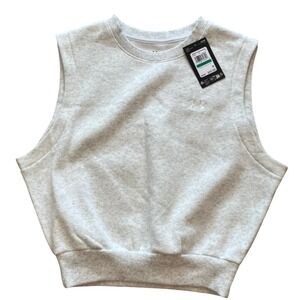 Under Armour Womens Rival Fleece SL Top Gray Sleeveless Sweatshirt 1389656 L NWT